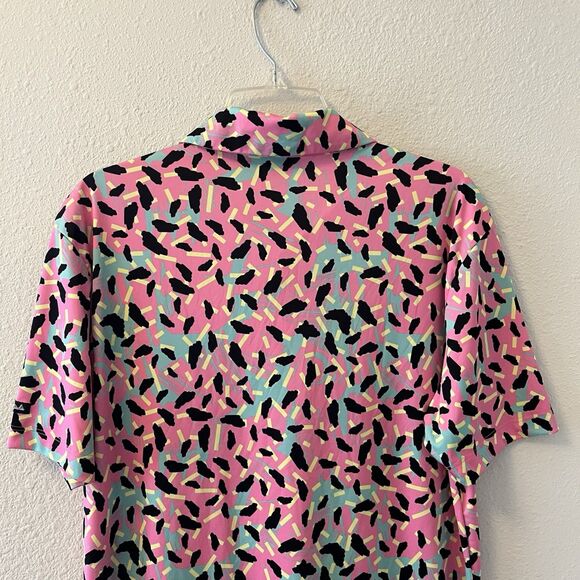 Bad Birdie Men's Polo Shirt Size Medium Short Sleeve Performance Golf 80's Retro - Picture 9 of 13